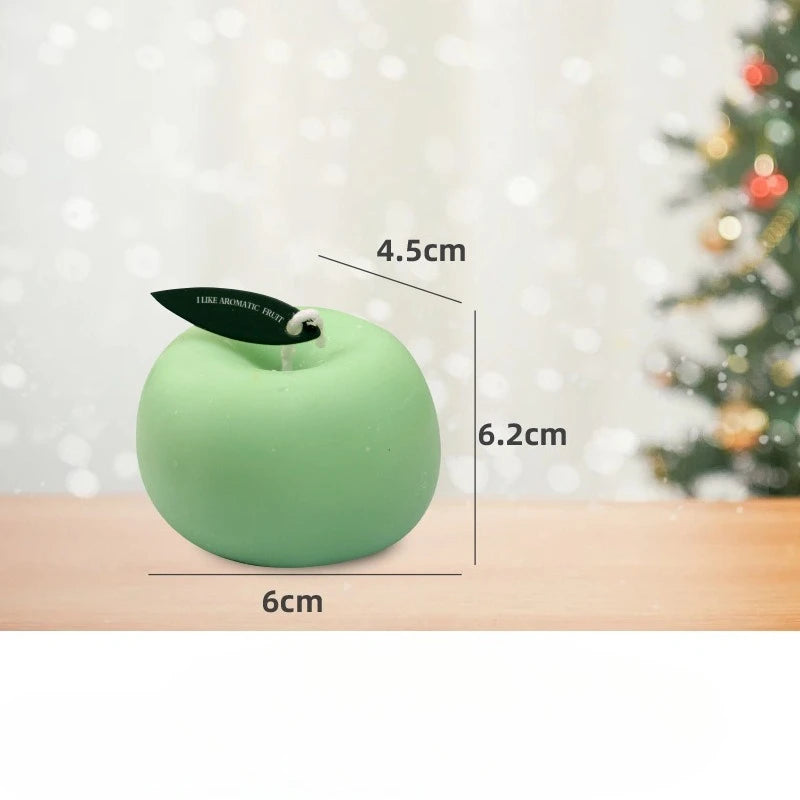 Delightful 2Pcs Red and Green Apple Scented Candles - Perfect for Christmas, New Year, and Birthdays!
