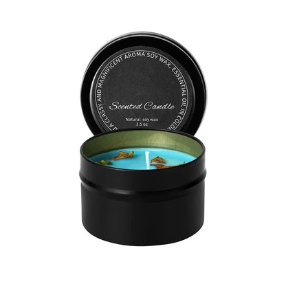 Indulge in Luxury with Our Crystal Scented Candles - High-End Soy Wax Candles in Elegant Iron Cans, Perfect for Aromatherapy and Gifting