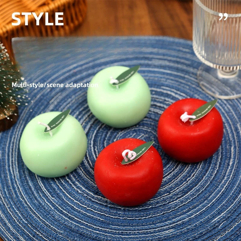 Delightful 2Pcs Red and Green Apple Scented Candles - Perfect for Christmas, New Year, and Birthdays!