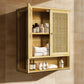 Stylish Bamboo Bathroom Wall Cabinet - Elegant Over-the-Toilet Storage with 3 Shelves and Double Doors for Kitchen and Bathroom Essentials