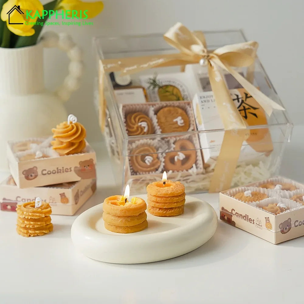 Delightful Cookies Guest Gift Candles - Scented Mini Candles for Home Décor and Special Occasions