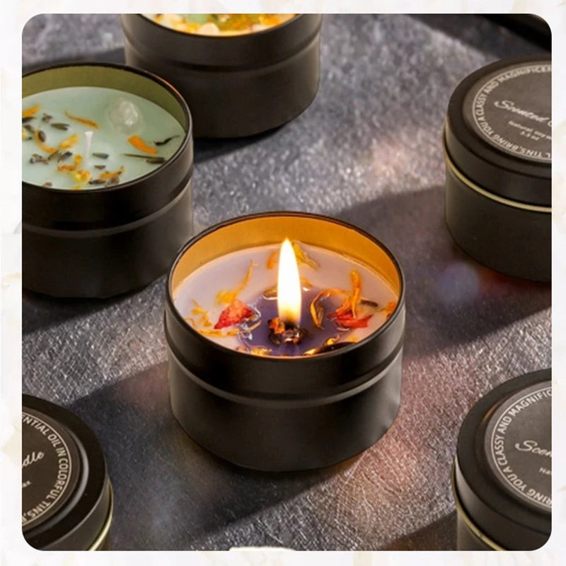 Indulge in Luxury with Our Crystal Scented Candles - High-End Soy Wax Candles in Elegant Iron Cans, Perfect for Aromatherapy and Gifting