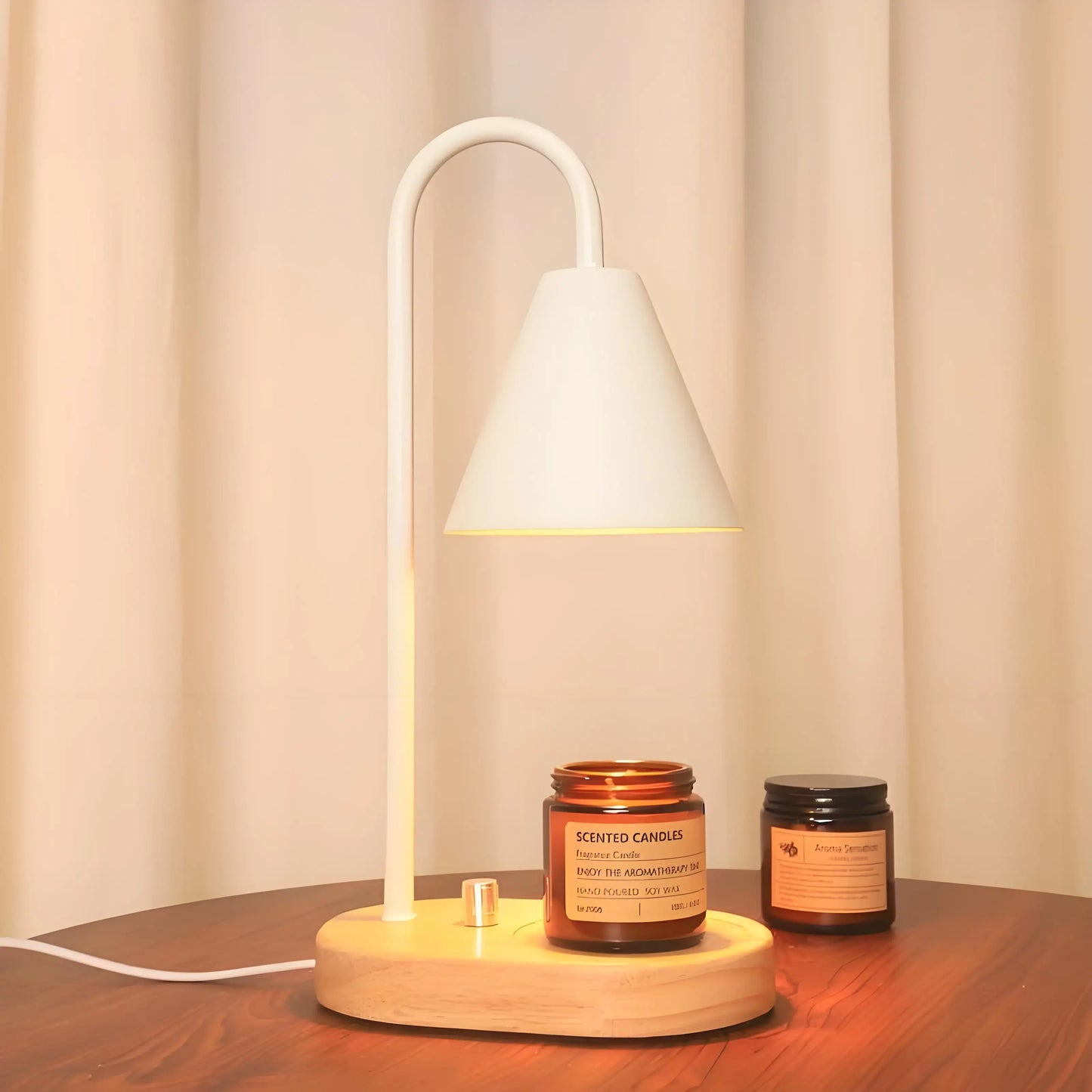 Elegant Electric Candle Warmer with Adjustable Height - Stylish Aromatherapy Table Lamp for Home Decor
