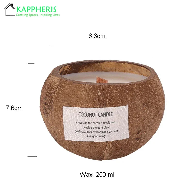 Luxurious White Tea Scented Candles in Coconut Shell - Perfect Aromatic Gift Box for Weddings and Special Occasions