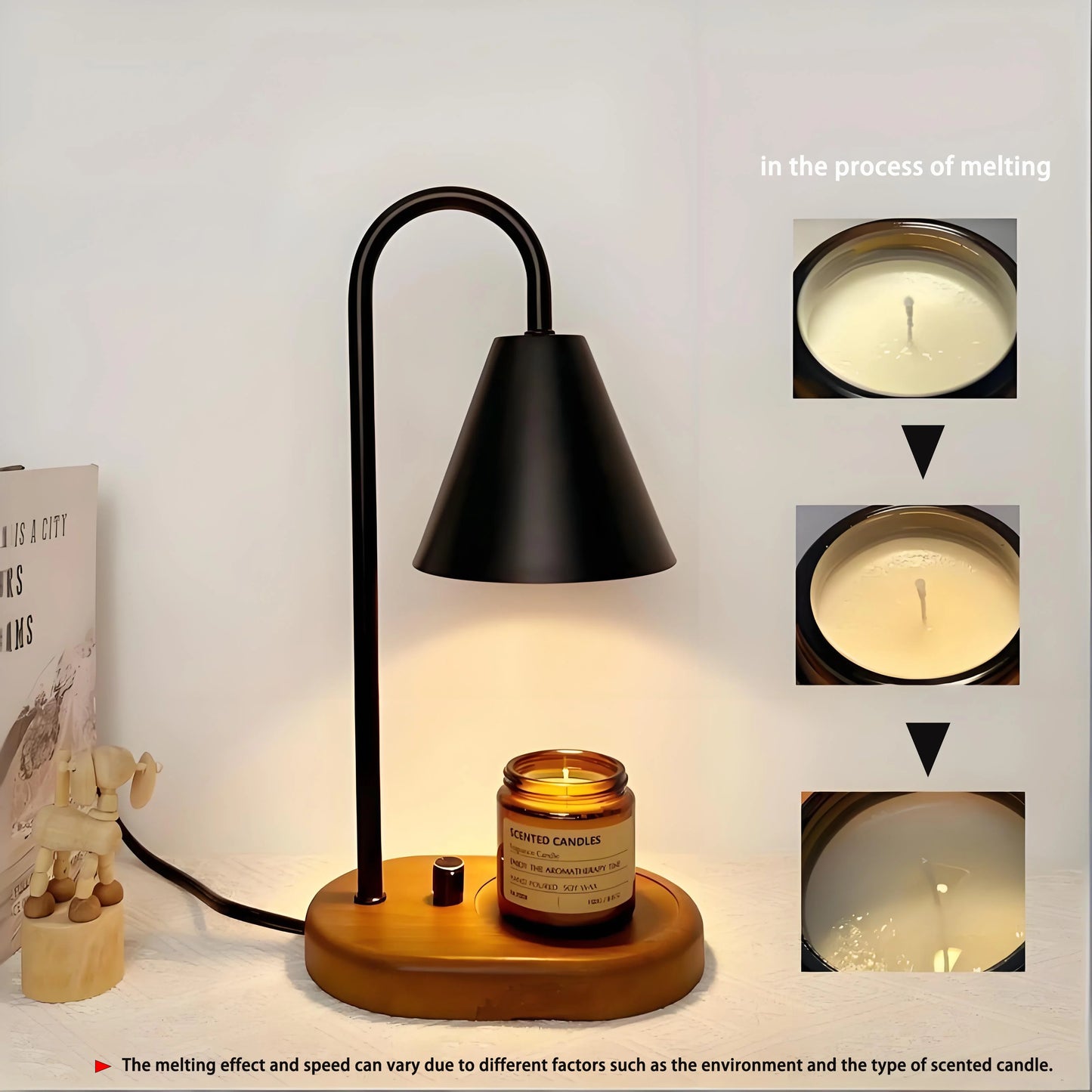 Elegant Electric Candle Warmer with Adjustable Height - Stylish Aromatherapy Table Lamp for Home Decor