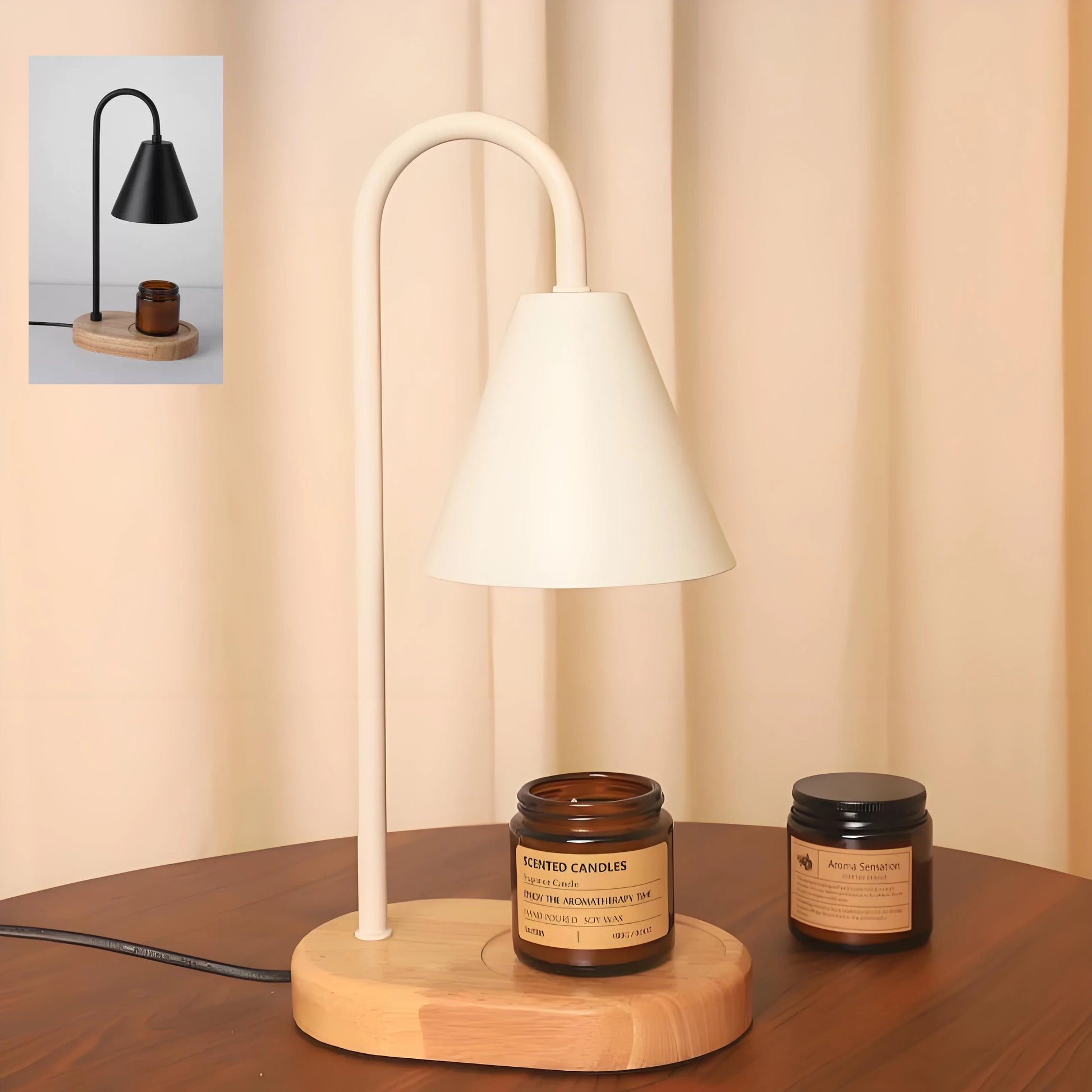 Elegant Electric Candle Warmer with Adjustable Height - Stylish Aromatherapy Table Lamp for Home Decor