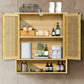 Stylish Bamboo Bathroom Wall Cabinet - Elegant Over-the-Toilet Storage with 3 Shelves and Double Doors for Kitchen and Bathroom Essentials