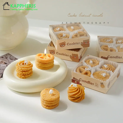 Delightful Cookies Guest Gift Candles - Scented Mini Candles for Home Décor and Special Occasions
