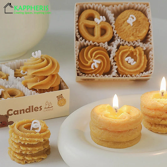 Delightful Cookies Guest Gift Candles - Scented Mini Candles for Home Décor and Special Occasions