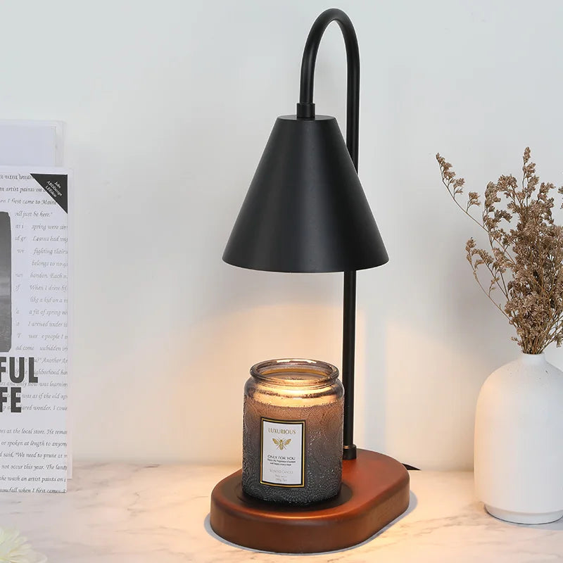 Elegant Electric Candle Warmer with Adjustable Height - Stylish Aromatherapy Table Lamp for Home Decor