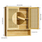 Stylish Bamboo Bathroom Wall Cabinet - Elegant Over-the-Toilet Storage with 3 Shelves and Double Doors for Kitchen and Bathroom Essentials