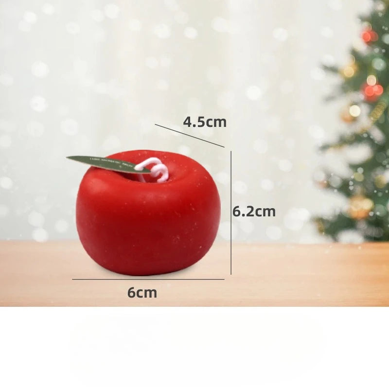 Delightful 2Pcs Red and Green Apple Scented Candles - Perfect for Christmas, New Year, and Birthdays!