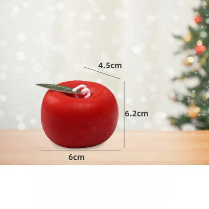 Delightful 2Pcs Red and Green Apple Scented Candles - Perfect for Christmas, New Year, and Birthdays!